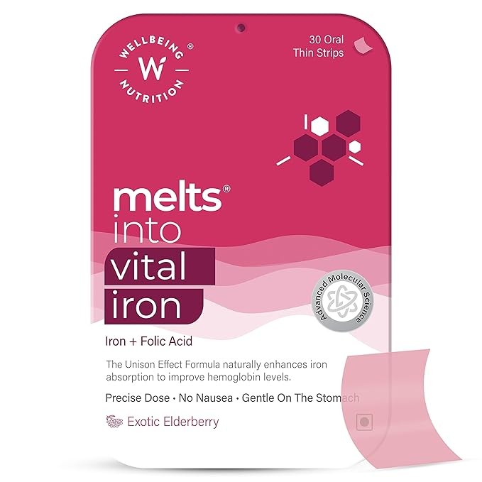 Wellbeing Nutrition Melts Vital Iron 30 strips | Exotic Elderberry |