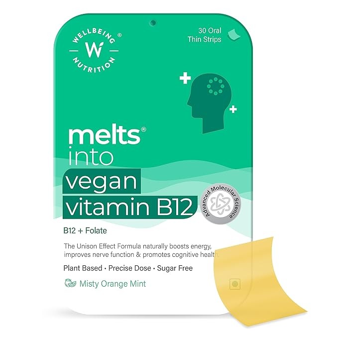 Wellbeing Nutrition Melts Vegan Vitamin B12 30 stripes