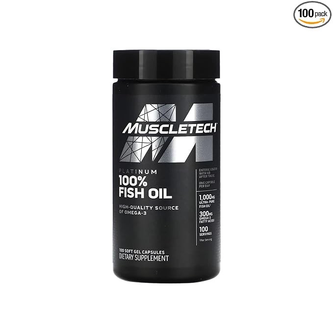 MuscleTech Platinum 100% Fish Oil 100 Softgels | 100 servings |