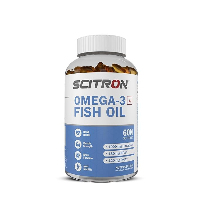 Scitron Fish Oil Omega 3 Capsules 1000mg, 60 servings